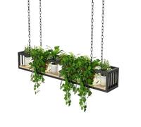 NGAMITSX Mensole sospese per Piante, Supporto per vasi di Fiori Montato a soffitto, mensola Galleggiante da Cucina per riporre Oggetti, Decorazione da Parete, Porta Bicchieri da Vino (100x25x15 cm)
