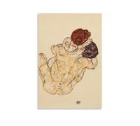 NgAnoh Egon Schiele - Stampa artistica su tela, motivo: uomo e donna di Egon Schiele, decorazione per la casa, 60 x 90 cm