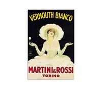 NgAnoh Leonetto Cappiello Works - Poster stampato su tela, motivo: Vermouth Bianco, Martini e Rossi, decorazione per la casa, 30 x 45 cm