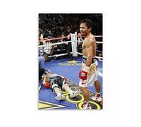 NgAnoh Poster con stampa artistica su tela, motivo: Manny Pacquiao con la sconfitta dell'avversario, decorazione per la casa, camera da letto, regalo moderno, 50 x 75 cm