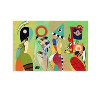 NgAnoh Poster stampato su tela con le muse di Wassily Kandinsky, opera d'arte alla moda, da appendere alla parete, decorazione per la casa, idea regalo, 50 x 75 cm