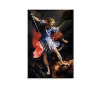 NgAnoh Stampa artistica da parete su tela con San Michele Arcangelo di Guido Reni, stampa artistica da parete, decorazione moderna per camera da letto, 30 x 45 cm