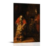 NgAnoh Stampa artistica su tela, motivo: Il ritorno del figliol prodigo di Rembrandt Van Rijn, stampa artistica da parete moderna per camera da letto, 30 x 45 cm