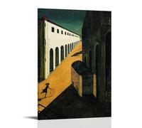NgAnoh Stampa su tela con motivo mistero e malinconia di una strada di Giorgio De Chirico, stampa artistica da parete, decorazione per la casa, idea regalo, 40 x 60 cm