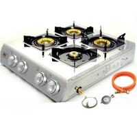 NGB-400 Acciaio Inox Fornello a Gas 4 Fuochi 12 Kw da Campeggio Wok Topfträger [EEK: A]