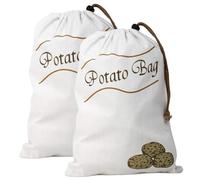 Ngbbby 2 Sacchetti per Patate con Coulisse, 14 x 10 cm, Sacchetti di Tela sicuri per la conservazione delle Patate, con Apertura Laterale con Cerniera, per dispensa, Cucina Domestica, stoccaggio