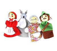 Ngbbby 4 Pezzi/Set burattini a Mano per Bambini, Cappuccetto Rosso burattini a Mano Giocattolo Gioco di Ruolo interattivo teatro di per Bambini narrazione di storie, per 1-3