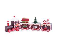 Ngbbby Decorazioni Natalizie per Il Treno Trenino Natalizio dell'omino di Pan di 3 carrozze Mini in Legno per Bambini, Decorazioni per Feste (Rosso Scuro)