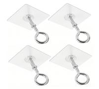 Ngbbby Ganci adesivi per soffitto, confezione da 4 ganci adesivi per soffitti resistenti, resistente alla ruggine per piante sospese, montaggio senza trapano per superfici lisce