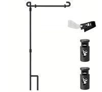 Ngbbby Supporto per Bandiere da Giardino 36'' Stabile, Supporto per Bandiere da Giardino con 1 Clip Antivento e 2 Fibbie a Molla, da Facile da Montare per Esposizione di, Portico