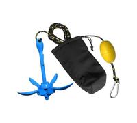 NGBFF Corda di ormeggio, Ancora a Rampino a 4 Griffe da 0,3 lb/1,5 kg Ancora Pieghevole Portatile in Alluminio da Pesca for Canoa Canoa Corda con Galleggiante