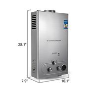 NGBFF Generatore di Vapore, Liquified Natural Gas Water Heater Water Heater 6L/8L/10L/12L/16L/18L 36KW Thermostat Heater Methane Gas Water Heater(16L)