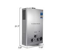 NGBFF Generatore di Vapore, Liquified Natural Gas Water Heater Water Heater 6L/8L/10L/12L/16L/18L 36KW Thermostat Heater Methane Gas Water Heater(8L)