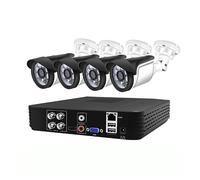 NGBFF Kit Videosorveglianza, CCTV 4CH Kit Telecamera AHD 5MP 1080P 720P di sorveglianza videoregistratore 5 in 1 Telecamera di Sicurezza Esterna Allarme e-Mail(4CH DVR x 4 Cam 2MP-01)
