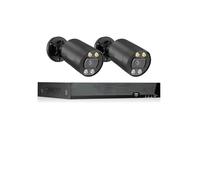 NGBFF Kit Videosorveglianza, di telecamere 4K Poe Kit Telecamera di sorveglianza Vedio da 8 MP Set CCTV Protezione di Sicurezza Registrazione Vedio 8CH 4K Esterna(4T,8CH Black 2 Camera)