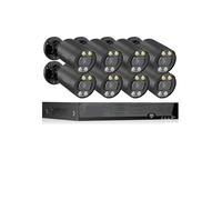 NGBFF Kit Videosorveglianza, di telecamere 4K Poe Kit Telecamera di sorveglianza Vedio da 8 MP Set CCTV Protezione di Sicurezza Registrazione Vedio 8CH 4K Esterna(2T,8CH Black 8 Camera)