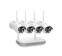 NGBFF Kit Videosorveglianza, di telecamere di Sicurezza da 5 MP Protezione bidirezionale for la casa Telecamera IP Wireless Kit NVR Telecamera di videosorveglianza(4 Camera Set)