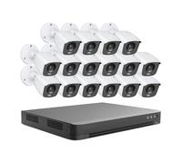 NGBFF Kit Videosorveglianza, di telecamere di Sicurezza DVR 4K Ultra HD 16CH con Kit di sorveglianza CCTV for Interni ed Esterni a Colori da 8 Pezzi for Visione Notturna(4T,16CH 16Pcs Kits)