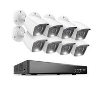 NGBFF Kit Videosorveglianza, di telecamere di Sicurezza DVR 4K Ultra HD 16CH con Kit di sorveglianza CCTV for Interni ed Esterni a Colori da 8 Pezzi for Visione Notturna(2T,16CH 8Pcs Kits)