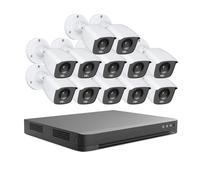 NGBFF Kit Videosorveglianza, di telecamere di Sicurezza DVR 4K Ultra HD 16CH con Kit di sorveglianza CCTV for Interni ed Esterni a Colori da 8 Pezzi for Visione Notturna(None,16CH 12Pcs Kits)