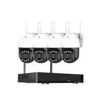 NGBFF Kit Videosorveglianza, di telecamere di sorveglianza 4K con Kit NVR Wireless Set di telecamere di Sicurezza CCTV a Doppia Lente da 8MP(None,4 PCS Camera System)