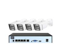 NGBFF Kit Videosorveglianza, di Telecamere IP 8MP 4K Poe Rilevamento di Veicoli Umanoidi 4ch 8ch CCTV Video Sorveglianza di Sicurezza Esterna Impermeabile(None,4Cam 4NVR)