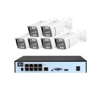NGBFF Kit Videosorveglianza, di Telecamere IP 8MP 4K Poe Rilevamento di Veicoli Umanoidi 4ch 8ch CCTV Video Sorveglianza di Sicurezza Esterna Impermeabile(2T,6Cam 8NVR)