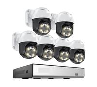 NGBFF Kit Videosorveglianza, di telecamere PTZ Poe da 5 MP AI Rilevamento Umano 4K 8CH Espandi 16CH NVR CCTV Set Kit di videosorveglianza di Sicurezza Esterna(None,6PCS 5MP Cameras)