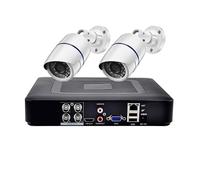 NGBFF Kit Videosorveglianza, H.265X CCTV di sorveglianza Sicurezza AHD Telecamera Videoregistratore 4CH DVR Kit Esterno 1080P 5MP 2PCS Telecamera Bullet(1080P)