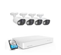 NGBFF Kit Videosorveglianza, Kit di telecamere di Sicurezza Domestica C303 8CH 5MP con DVR CCTV H.265+ con HDD da 1 TB, Telecamera di sorveglianza 4 Pezzi 1080P