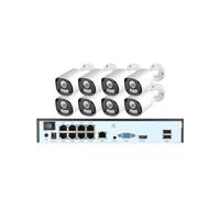 NGBFF Kit Videosorveglianza, Kit di Telecamere IP Poe da 6 MP Rilevamento Persona Facciale CCTV Video Sorveglianza Sicurezza(None,6MP 8Cam 8NVR)