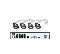 NGBFF Kit Videosorveglianza, Kit di Telecamere IP Poe da 6 MP Rilevamento Persona Facciale CCTV Video Sorveglianza Sicurezza(None,6MP 4Cam 8NVR)
