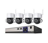 NGBFF Kit Videosorveglianza, Kit di Videosorveglianza Wireless 8MP 4K NVR CCTV IP Camera Mini di Sicurezza for La Casa PTZ Cam 8CH Kit(4T,4 Cameras)