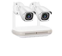 NGBFF Kit Videosorveglianza, Kit Telecamera Esterna da 3 MP 2.8mm AI Rilevamento Viso Sicurezza CCTV Rilevamento Umanoide di Videosorveglianza NVR(None,NVR And 2Cameras)