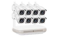 NGBFF Kit Videosorveglianza, Kit Telecamera Esterna da 3 MP 2.8mm AI Rilevamento Viso Sicurezza CCTV Rilevamento Umanoide di Videosorveglianza NVR(None,NVR And 8Cameras)