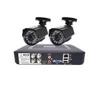 NGBFF Kit Videosorveglianza, Telecamera di Sicurezza CCTV AHD Kit Video Sorveglianza Metallo 2 Telecamera HD 720P/1080P 4CH DVR Sorveglianza Visione Notturna Impermeabile(720P Camera Kit)