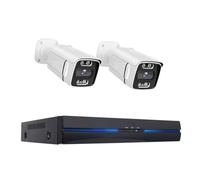 NGBFF Kit Videosorveglianza, Telecamera di videosorveglianza Poe 4K 8MP 5MP Visione Notturna a Colori Sicurezza CCTV Esterna IP NVR H.265 P2P Set Kit di Altoparlanti(3T,2 Camera 5MP)