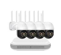 NGBFF Kit Videosorveglianza, Telecamere di sorveglianza da 5 MP PTZ 4CH Kit Telecamera di Wireless Telecamera CCTV Domestica a Colori bidirezionale IP(1T,NVR with 4PCS Camera)