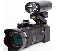 NGBFF Macchinetta Digitale, Zoom Ottico 24X Teleobiettivo grandangolare Fotocamera Digitale Professionale SLR Torcia 33MP Registratore 1080P 3quot;Schermo(64G SD Card,with Flashlight)