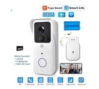 NGBFF Videocitofono, Videocitofono WiFi 5G 2.4G 1080P Tuya Smart, citofono wireless esterno, telecamera wireless impermeabile, campanello con suoneria(White Option 3)