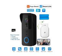 NGBFF Videocitofono, Videocitofono WiFi 5G 2.4G 1080P Tuya Smart, citofono wireless esterno, telecamera wireless impermeabile, campanello con suoneria(Black Option 3)