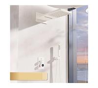 NGDFGR Set Miscelatore termostatico per Doccia in Ottone Nero, con Display Digitale Intelligente, Doppio Comando e Design a Parete.