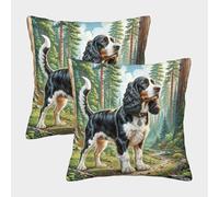 NGGADIWEG American Cocker Spaniel 3D Con Stampa Di Cuscini Divano Moderni Decorativi Quadrati Cuscino 2 Pack Per Salotto Moderno Cerniera Invisibile Per Camera Da Letto 45x45cm