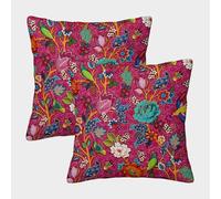 NGGADIWEG Colorful Flowers And Bird 3D Con Stampa Di Cuscini Divano Moderni Decorativi Quadrati Cuscino 2 Pack Esterno All'Aperto Per Giardino Soggiorno 50x50cm