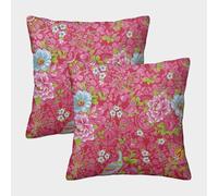 NGGADIWEG Colorful Flowers And Bird 3D Con Stampa Di Cuscini Divano Moderni Decorativi Quadrati Cuscino Set 2 Per Salotto Moderno Cerniera Invisibile Per Camera Da Letto 40x40cm