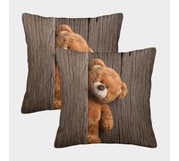 NGGADIWEG Cute Teddy Bear Print Pattern 3D Con Stampa Di Cuscini Divano Moderni Decorativi Quadrati Cuscino Set Di 2 per Casa Soggiorno Camera Da Letto 50x50cm