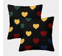 NGGADIWEG Mixed Color Heart Graffiti Pattern Copri Cuscino 3D Stampato Per Adolescenti Lavabile in Lavatrice Traspirante Morbida Con Cerniera Invisibile Per Camera Dei Ragazzi Letto Viaggio 40x40cm