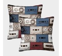 NGGADIWEG Retro Record Player Copri Cuscino 3D Stampato Per Famiglie Protettiva Lavabile in Lavatrice Traspirante Per Casa Letto Divano Vacanza 45x45cm