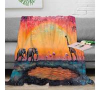 NGGADIWEG stampa 3D African wildlife coperta da letto microfibra biancheria da letto soffice coperta da divano lavabile per regalo di inaugurazione casa Safari arte 80×90inch(200x230cm)