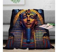NGGADIWEG stampa 3D AncientEgyptian coperta microfibra biancheria da letto compatta e morbida coperta da viaggio leggera per regali per amici viaggiatori StainedGlassArtStyle 80×90inch(200x230cm)